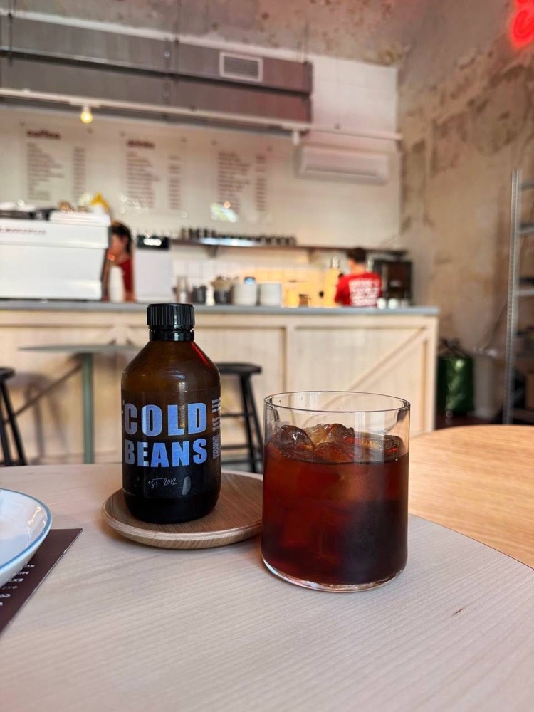 Cold Beans cold brew on the table
