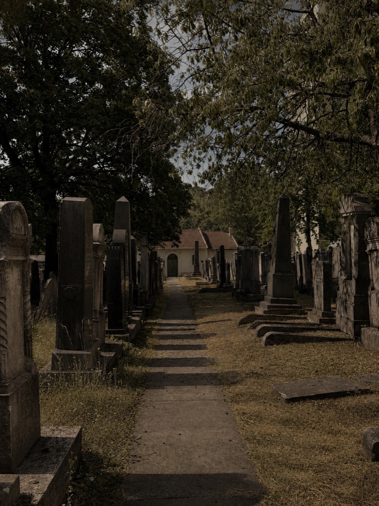 Fallen gravestones