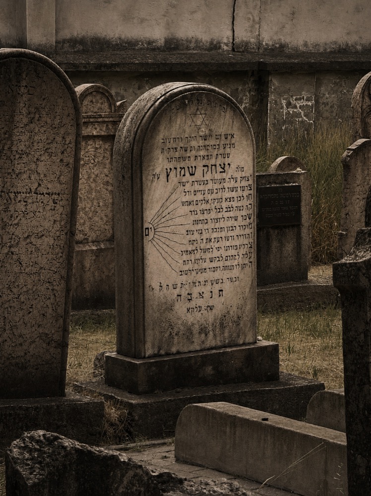 Gravestone with Hebrew inscription