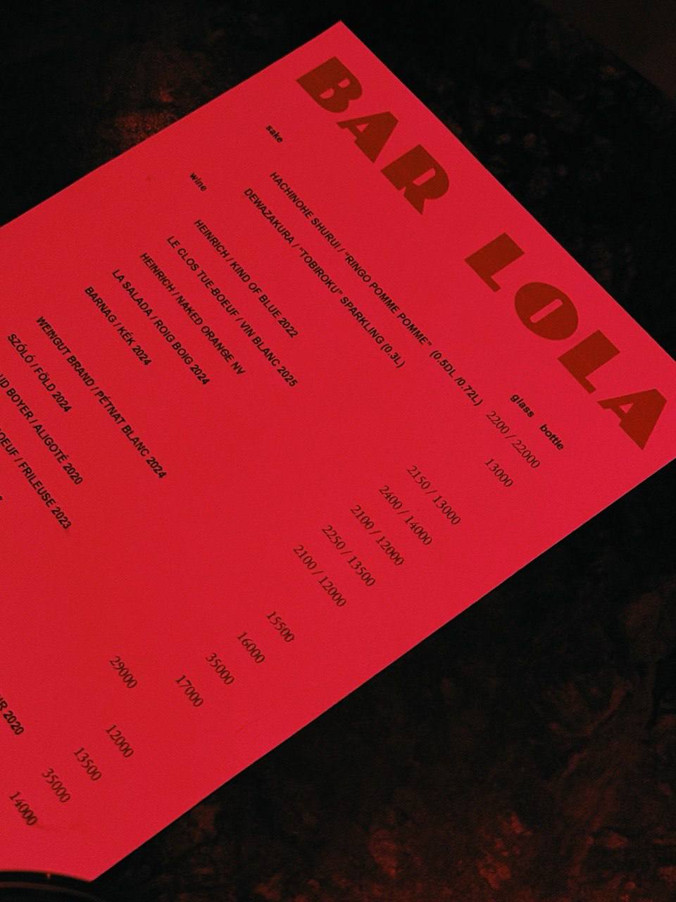 Bar LOLA — wine bar