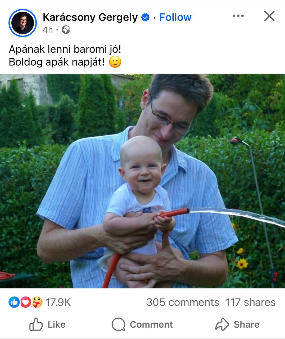 Karácsony Gergely's Facebook post