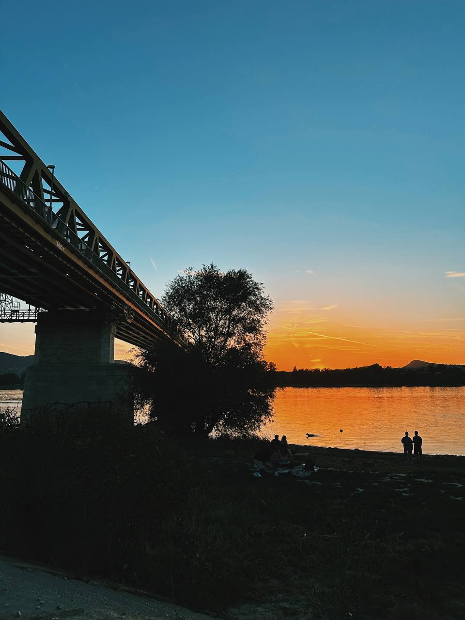 Sunset over the Danube — view from Népsziget
