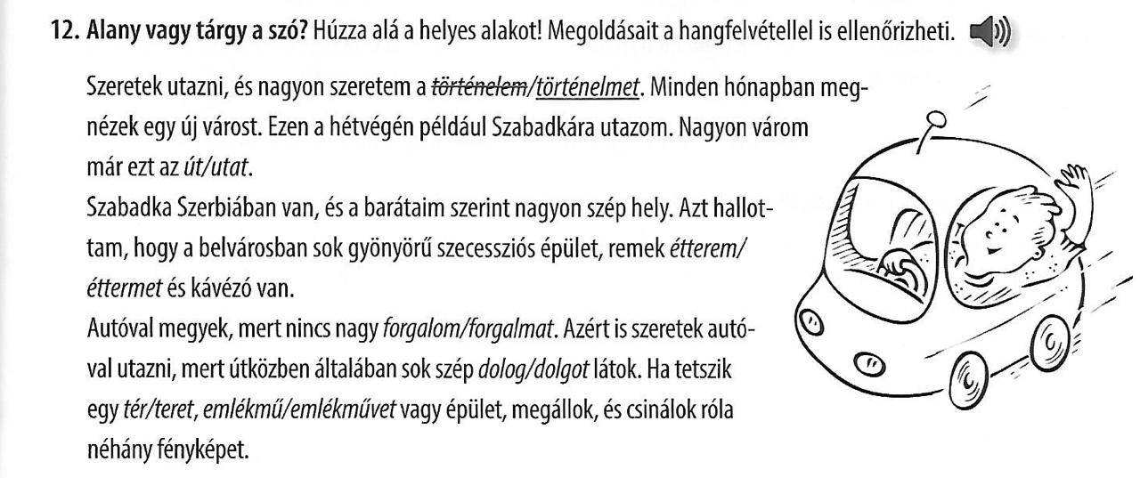 Exercise from the MagyarOK A1+ textbook