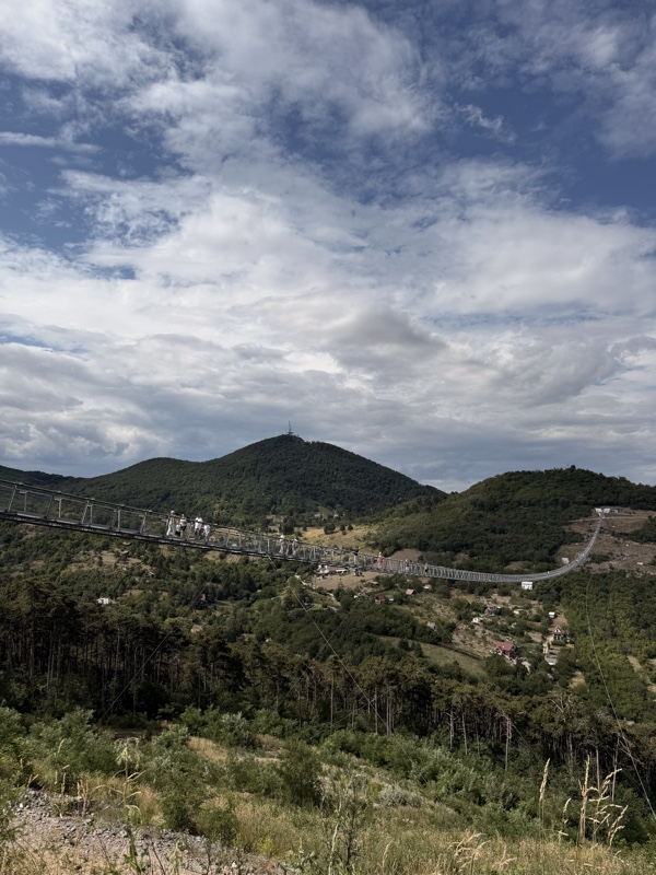 The Bridge of National Unity in Zemplén — view over the valley